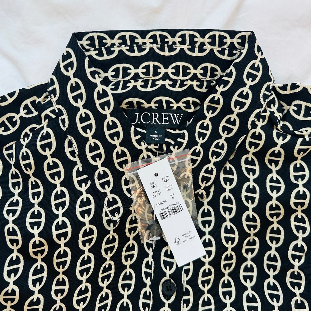 J.Crew Amelia Popover Shirtdress in Chain Print - Picture 5 of 7